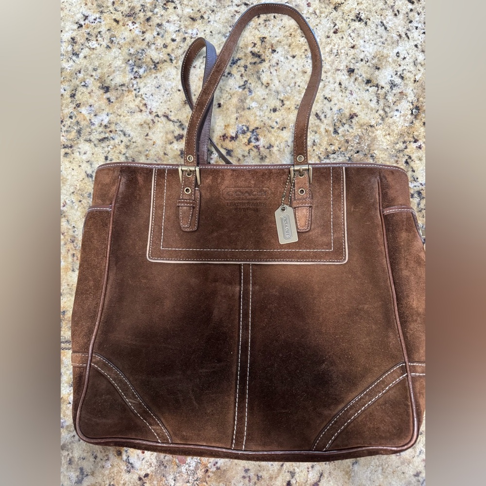 Coach Brown Leather Suede  Bag